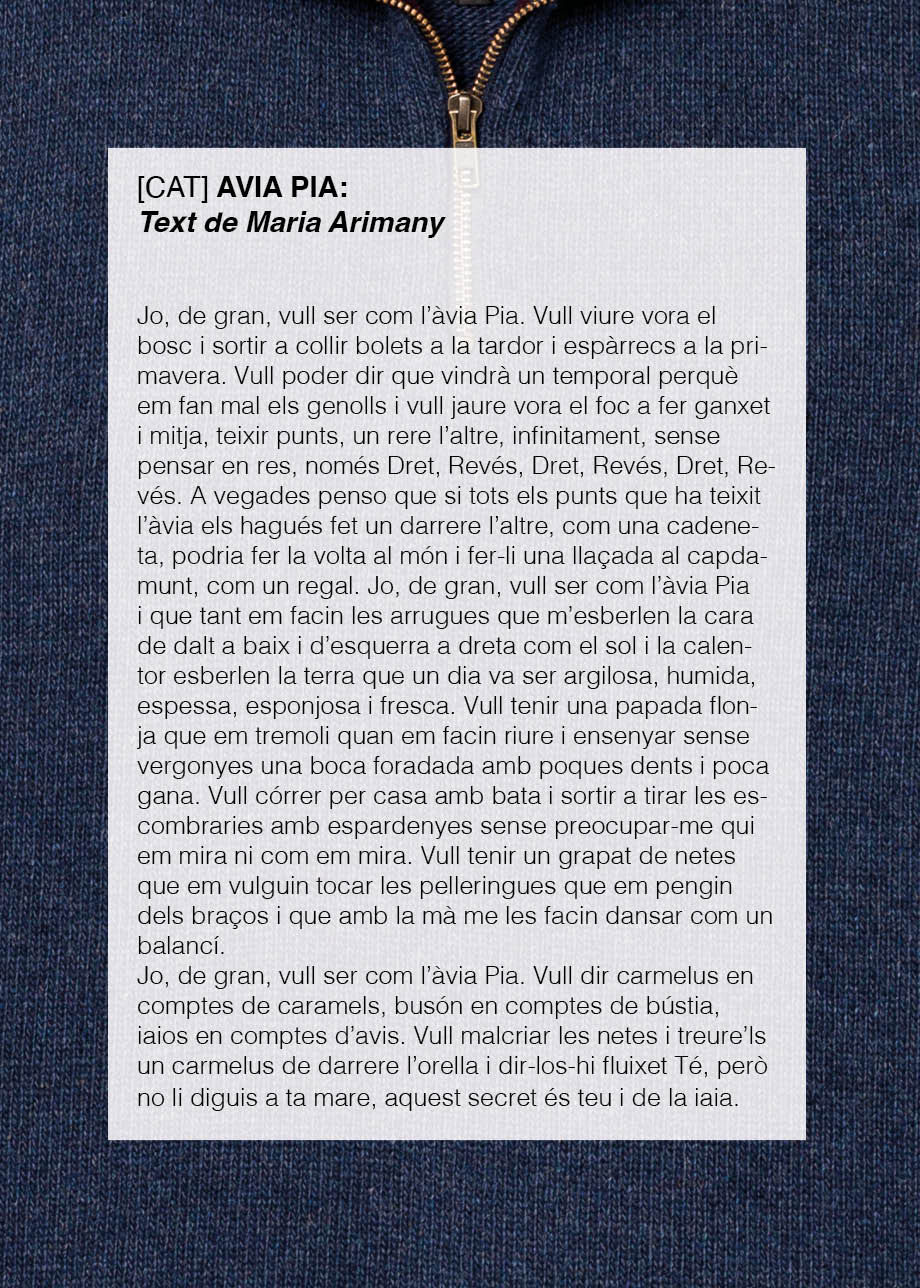 jersei amb cremallera blau - Àvia Pia