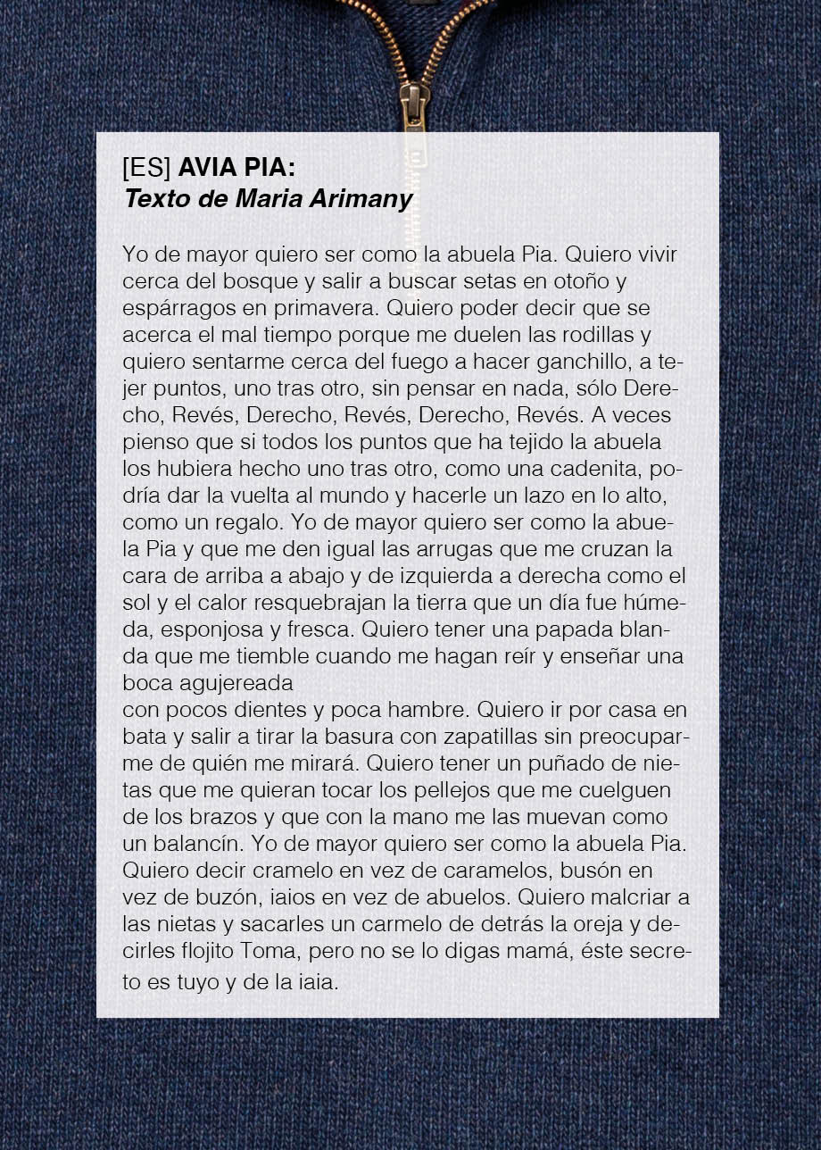 jersei amb cremallera blau - Àvia Pia