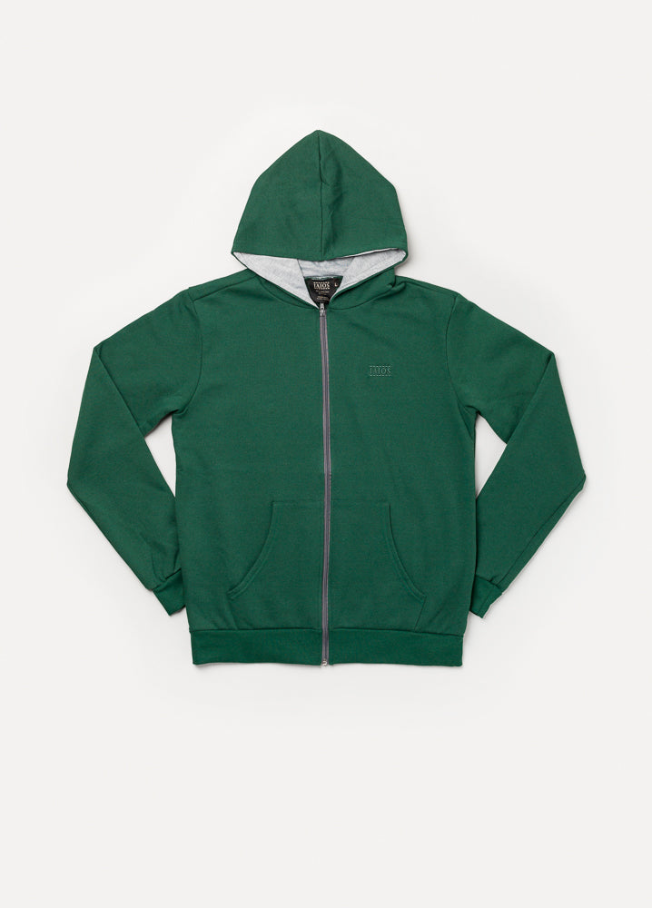 Sudadera verde cremallera