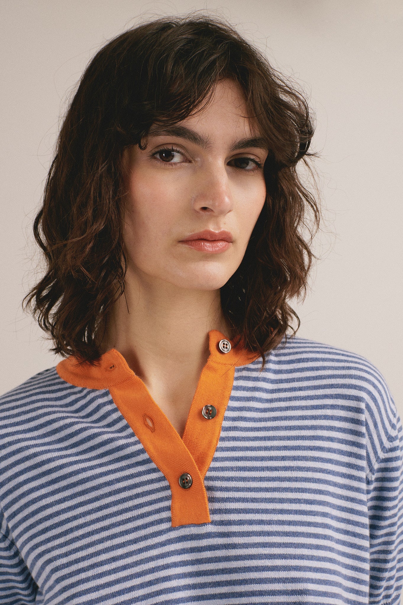 Polo mujer de rayas - azul