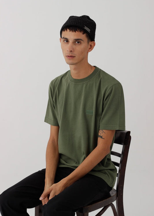 Green embroidered T-shirt