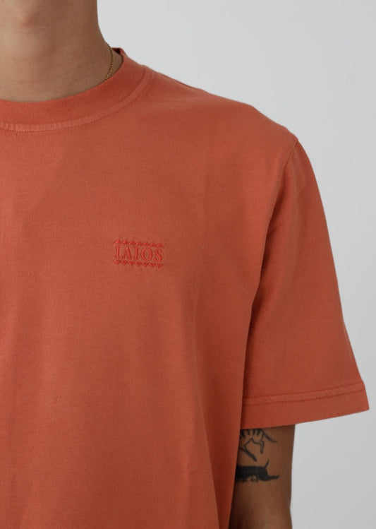 Salmon embroidered T-shirt