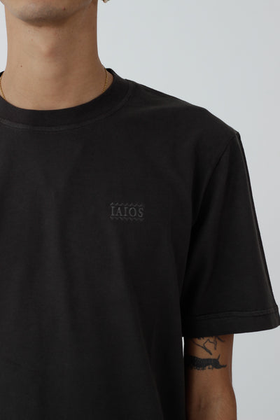 Black embroidered T-shirt