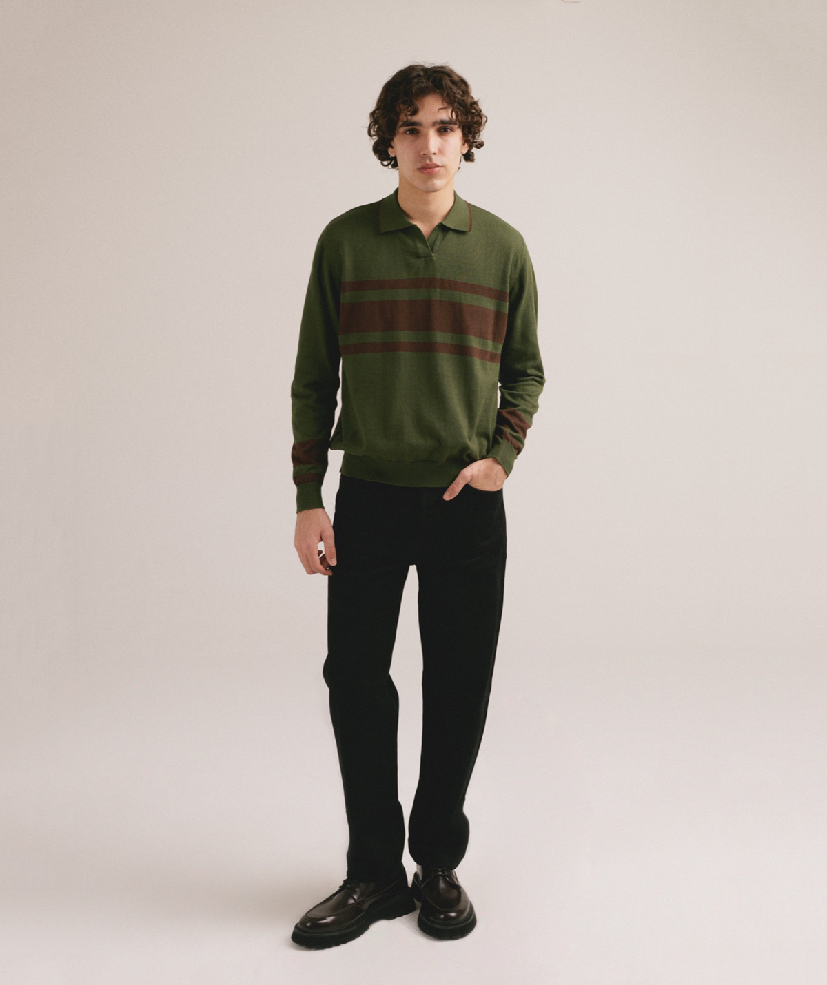 Polo rayas verde
