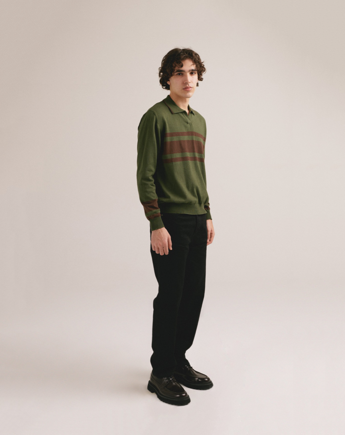 Polo rayas verde