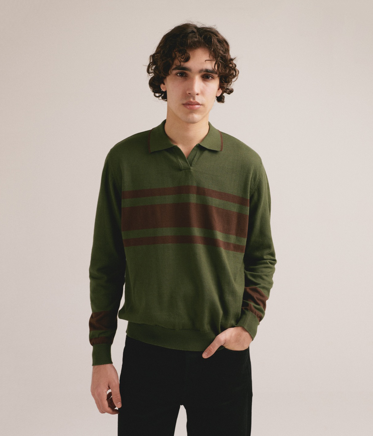 Polo rayas verde