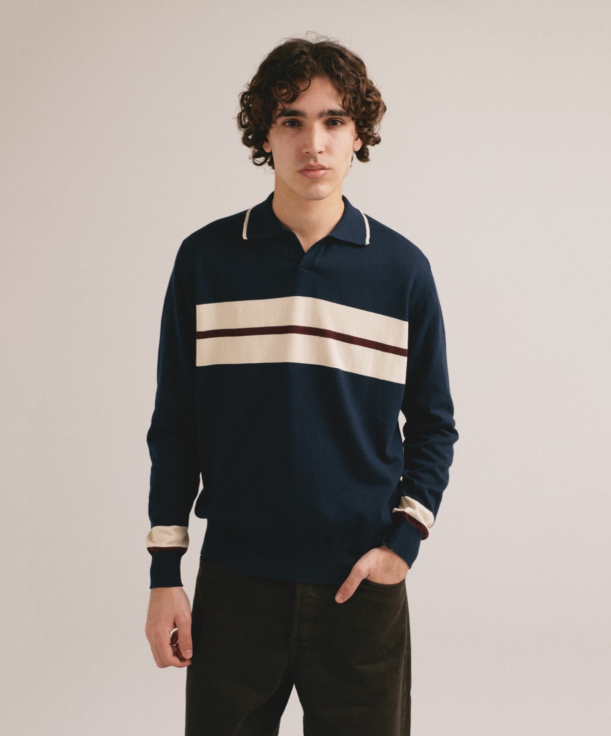 Polo rayas azul