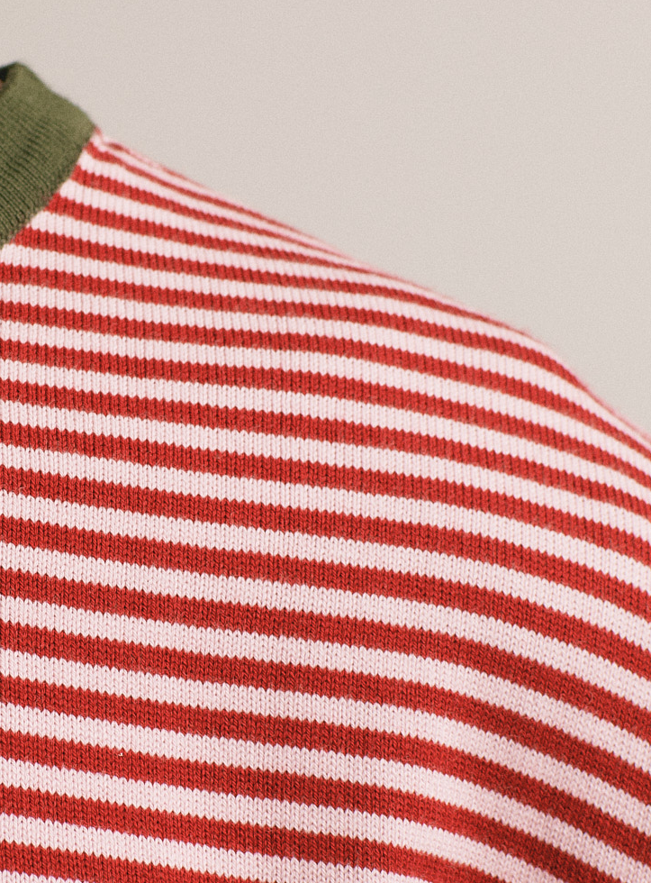 Polo mujer de rayas - rojo