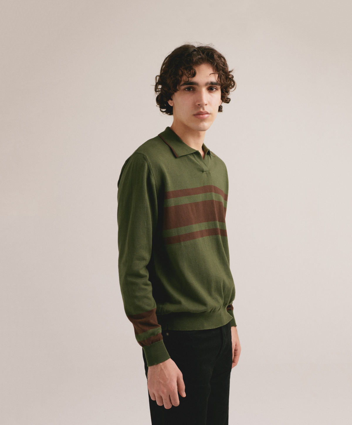 Polo rayas verde