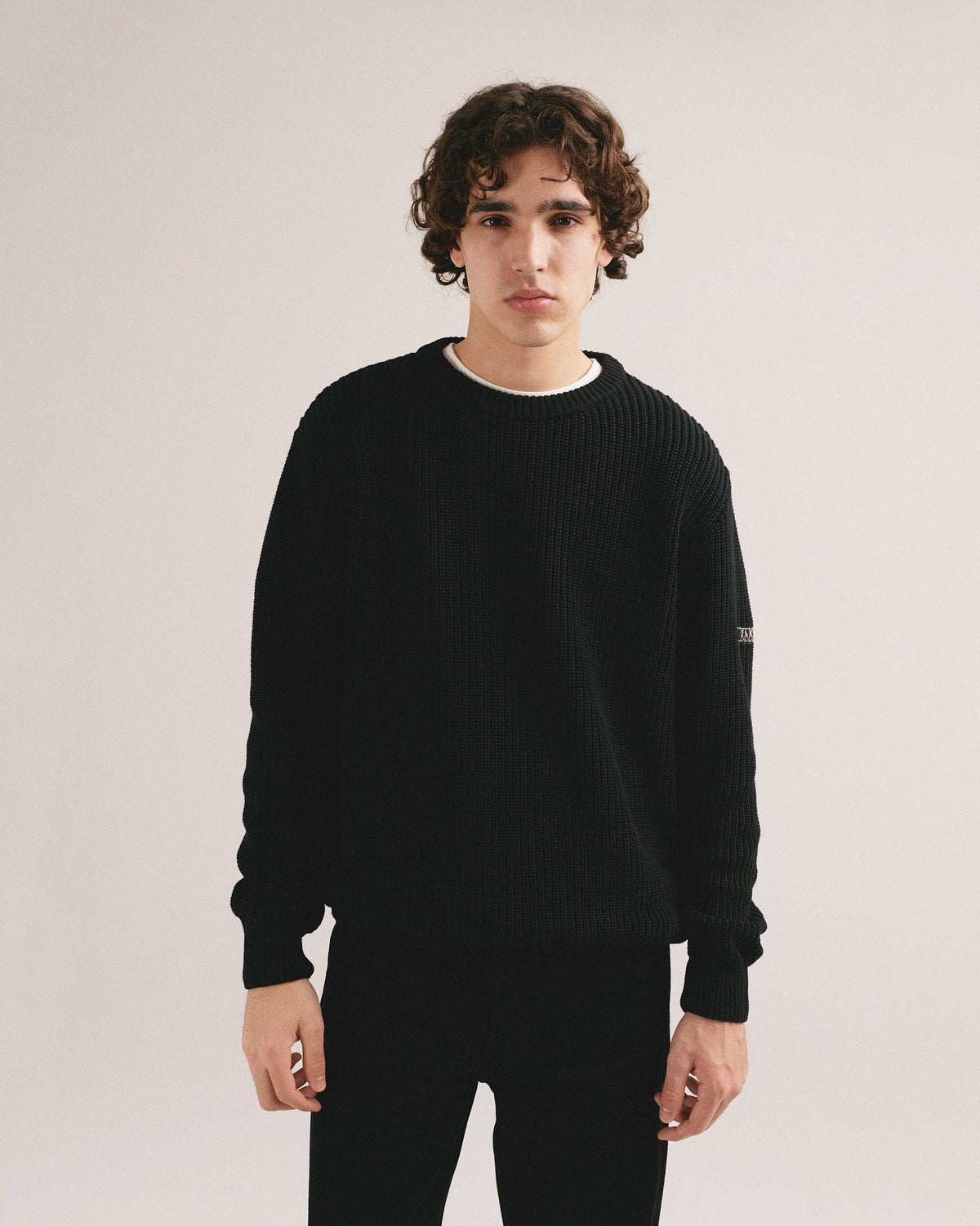 Jersey de algodón de punto inglés negro Pep de IAIOS, vista frontal