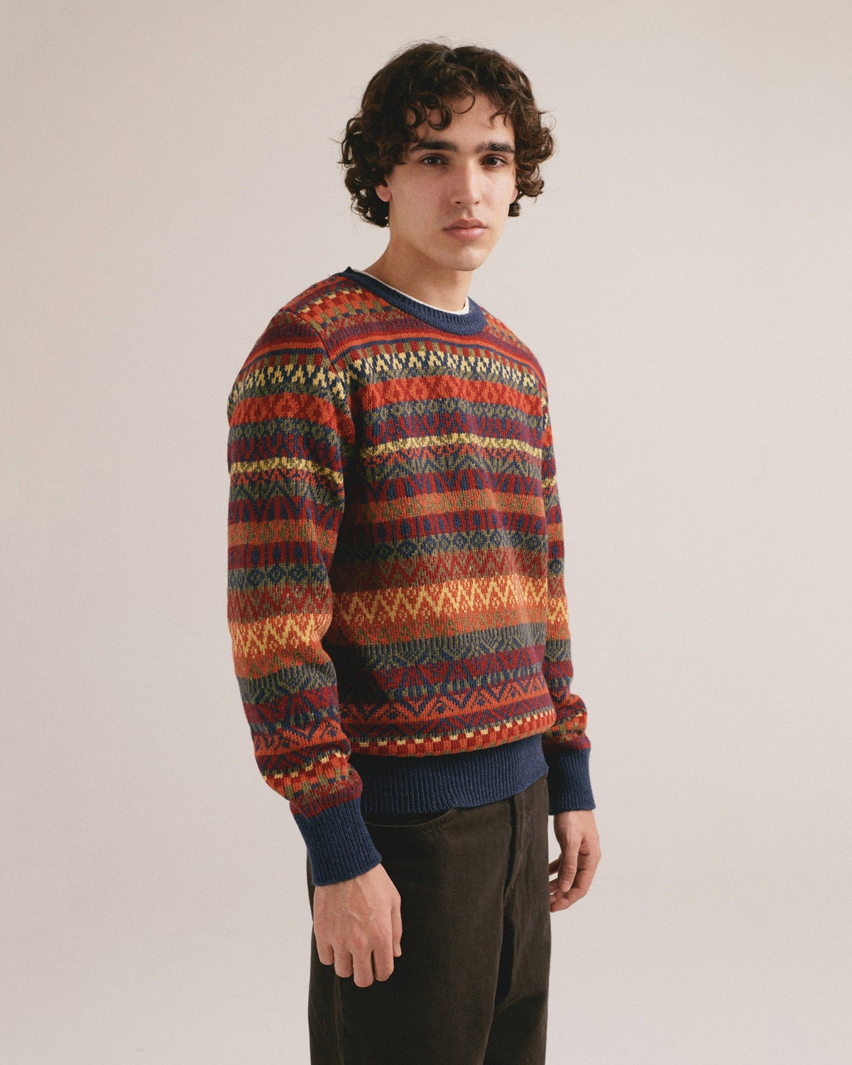 Jersey de punto colorido Salomon de IAIOS para hombre, vista de tres cuartos
