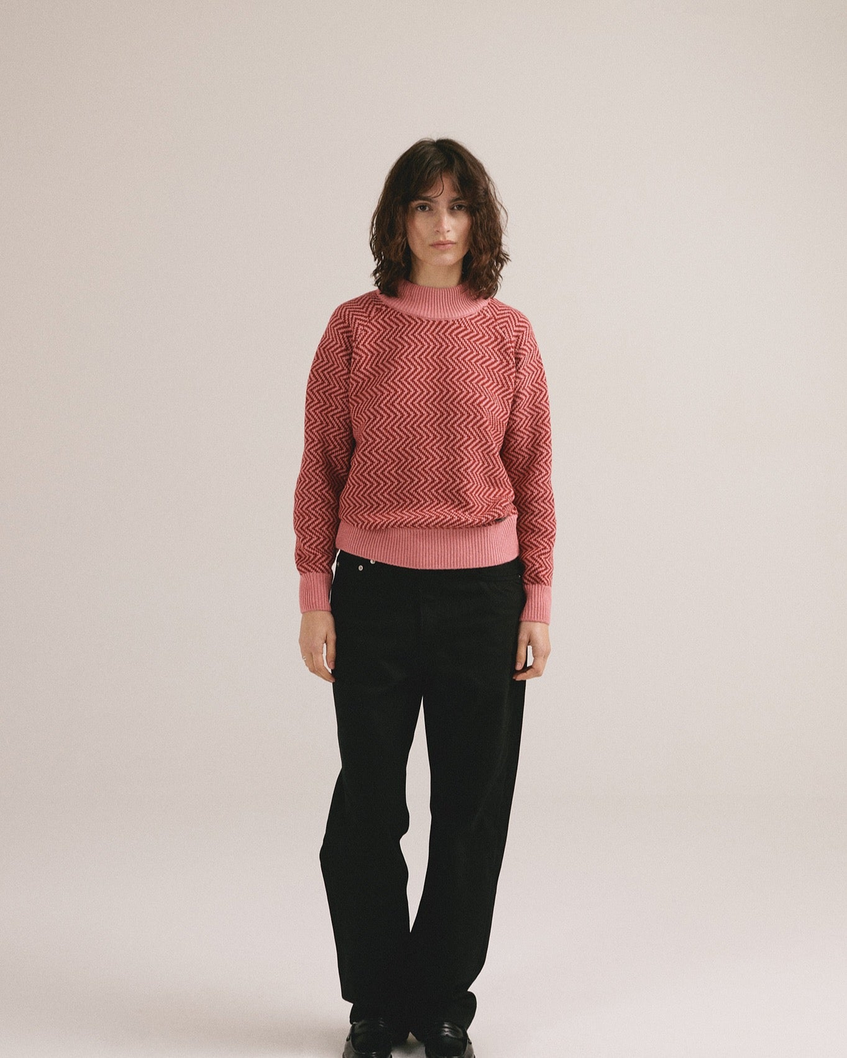 Jersey de cuello alto rosa Pilarin de IAIOS, cuerpo entero