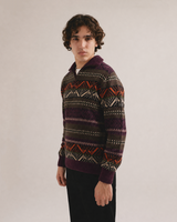 Jersei de cremallera jacquard granat - Nati