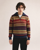 Jersei amb cremallera jacquard blau - Nati
