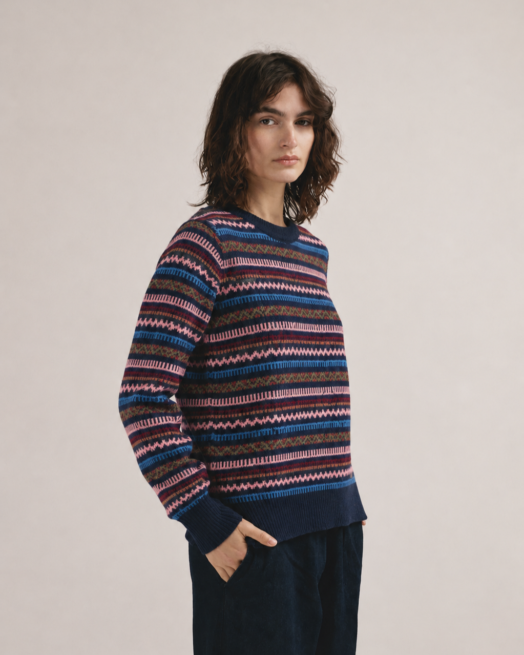 Jersey jacquard de rayas multicolor Múnia de IAIOS para mujer