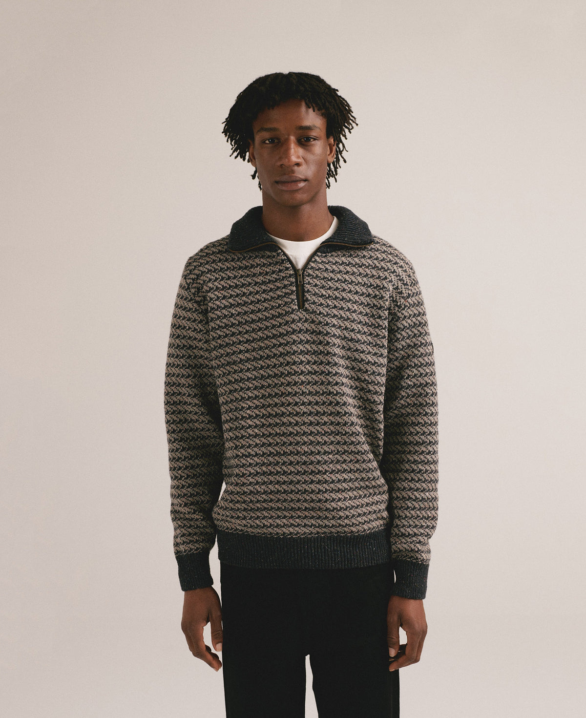 Jersey cremallera moteado gris - Avi Amadeu