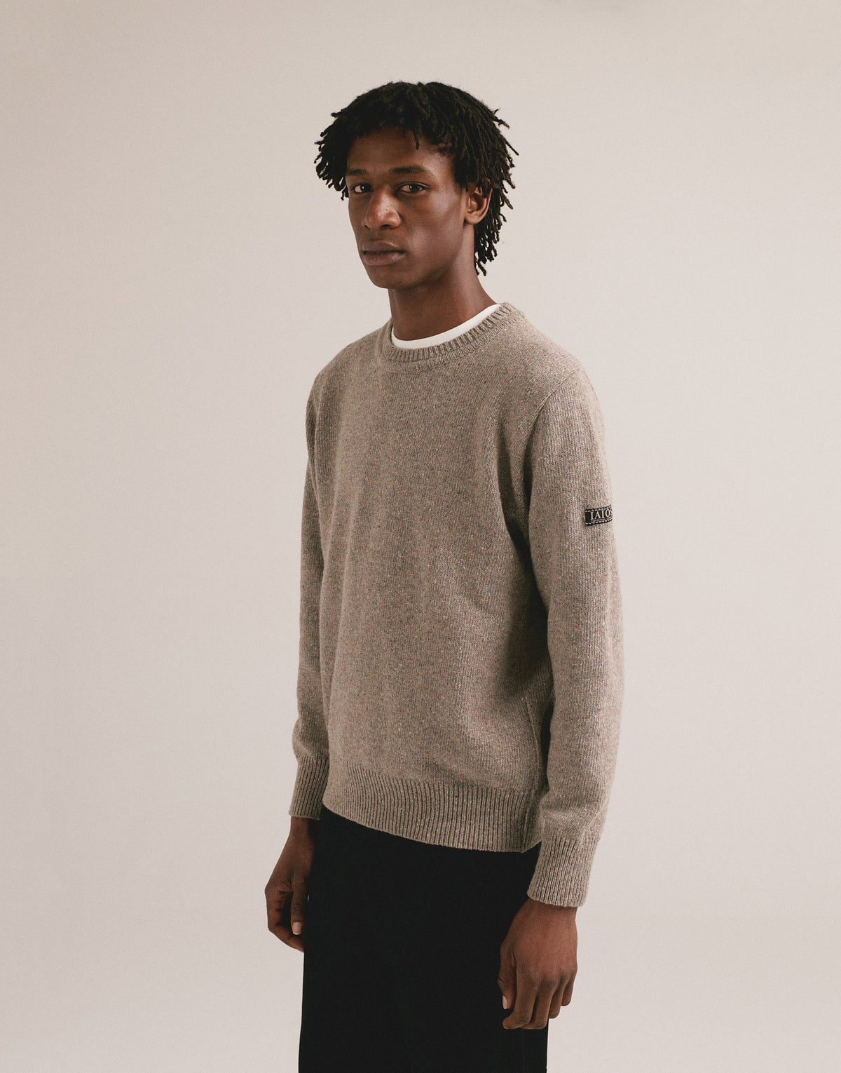 Jersey beige moteado liso - Kapuściński