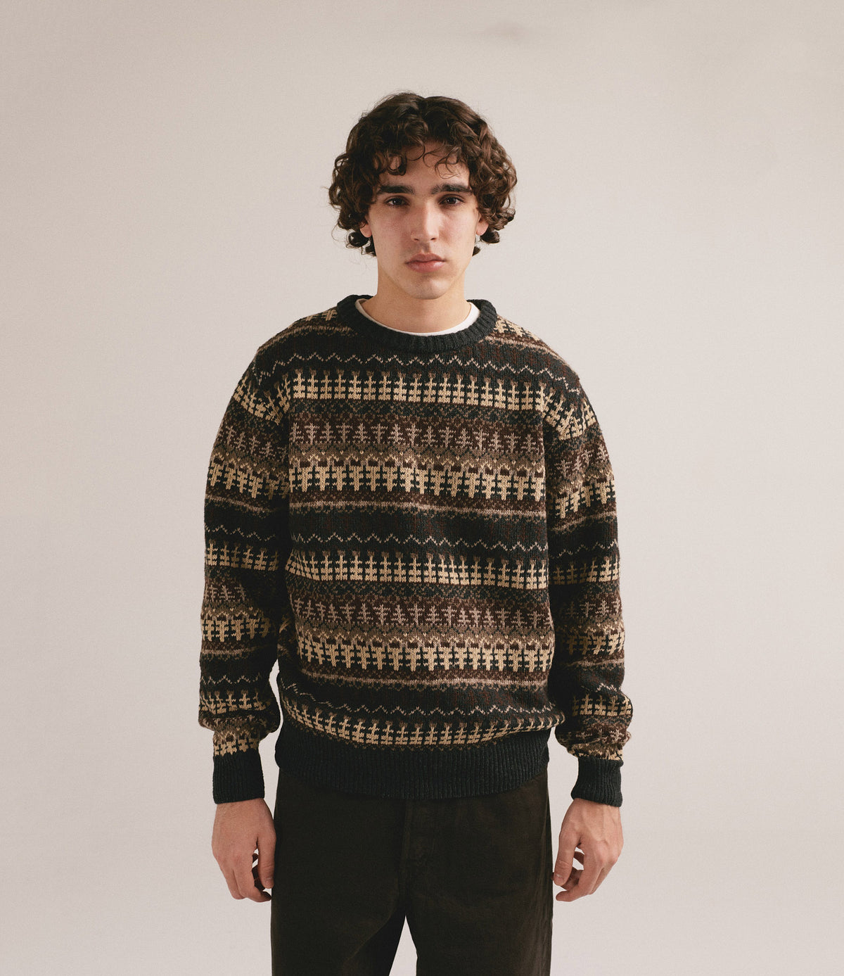 Jersei jacquard marró - Pastora Marina