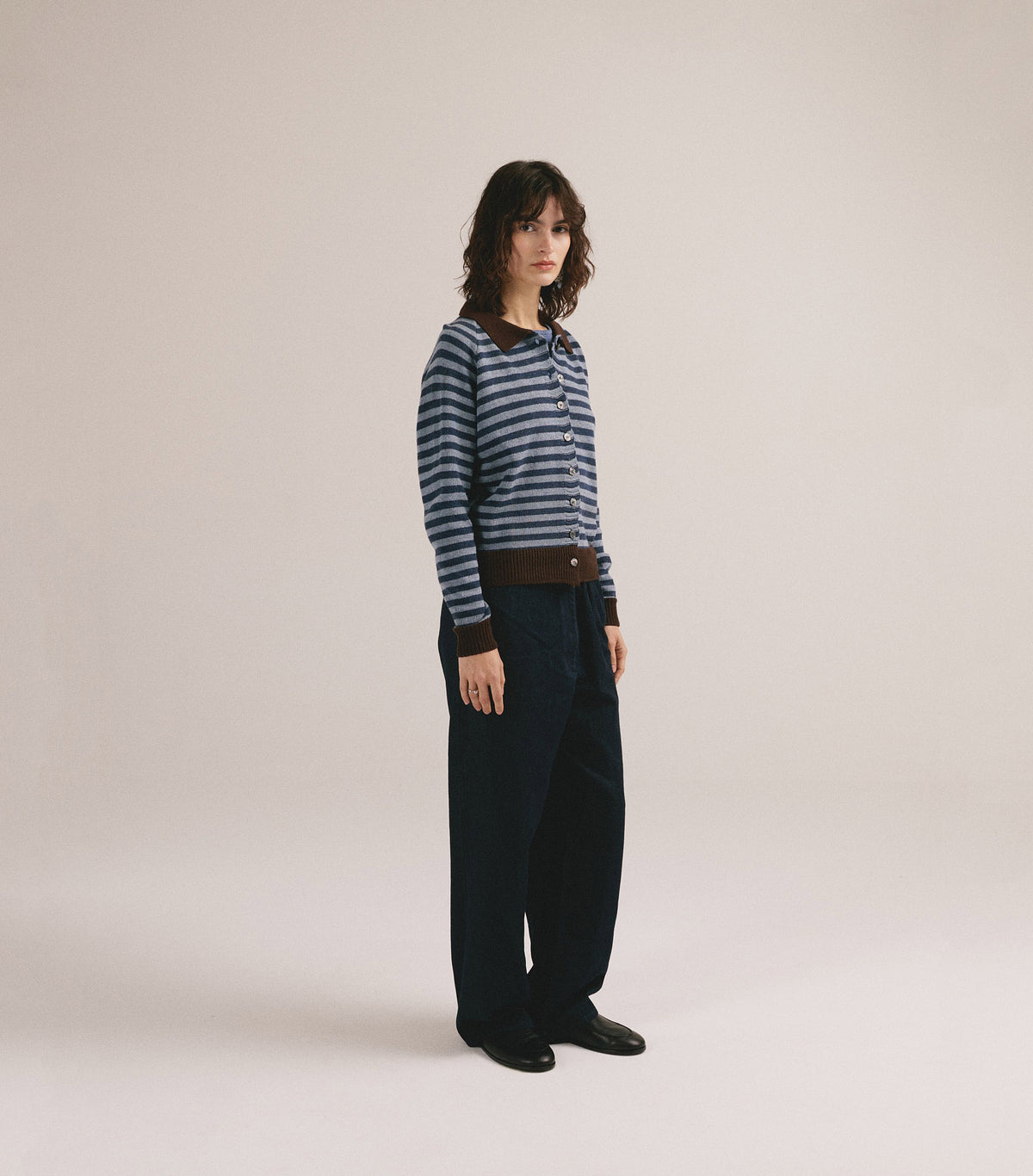 Striped button-down sweater - Bárbara