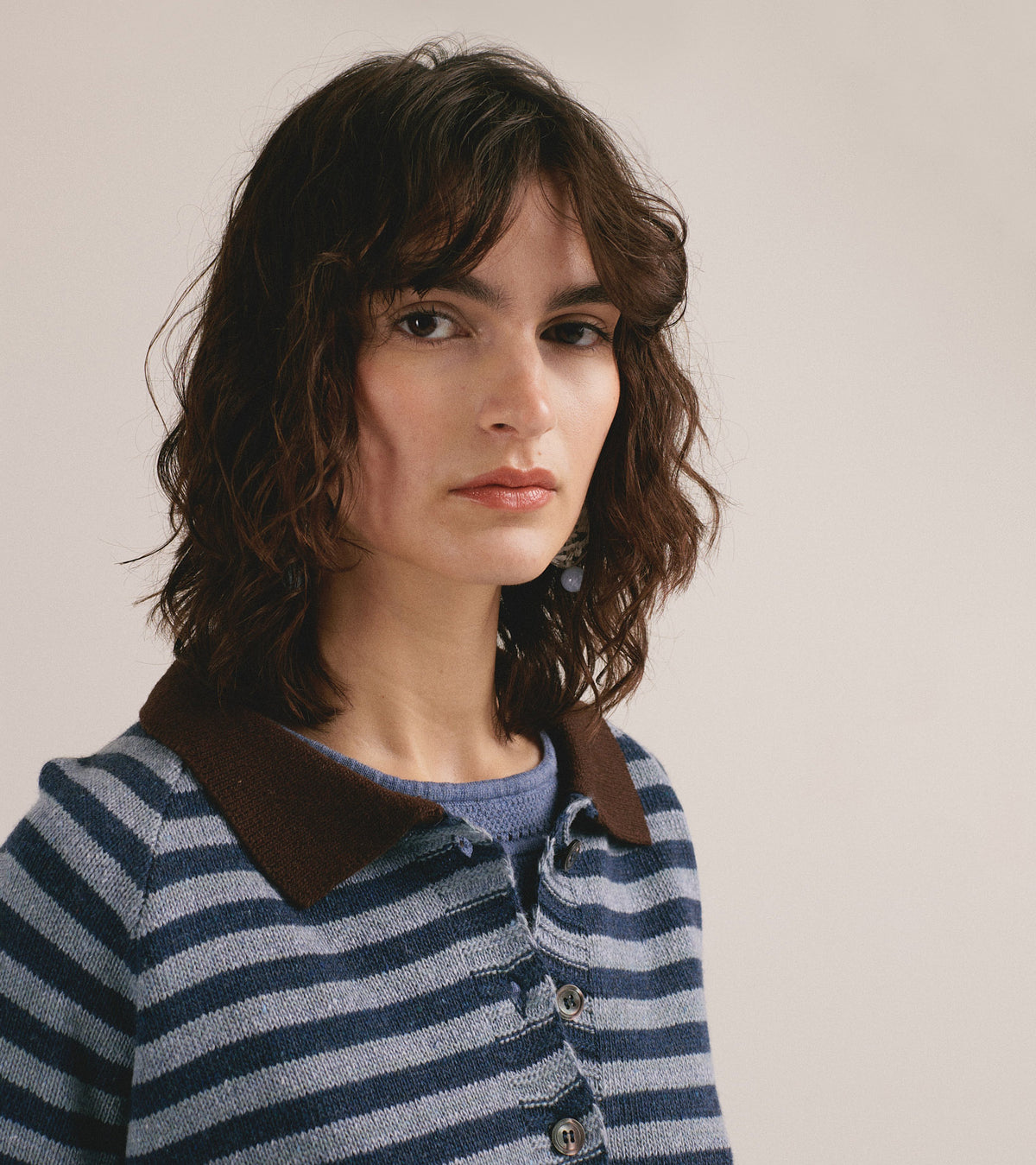 Striped button-down sweater - Bárbara