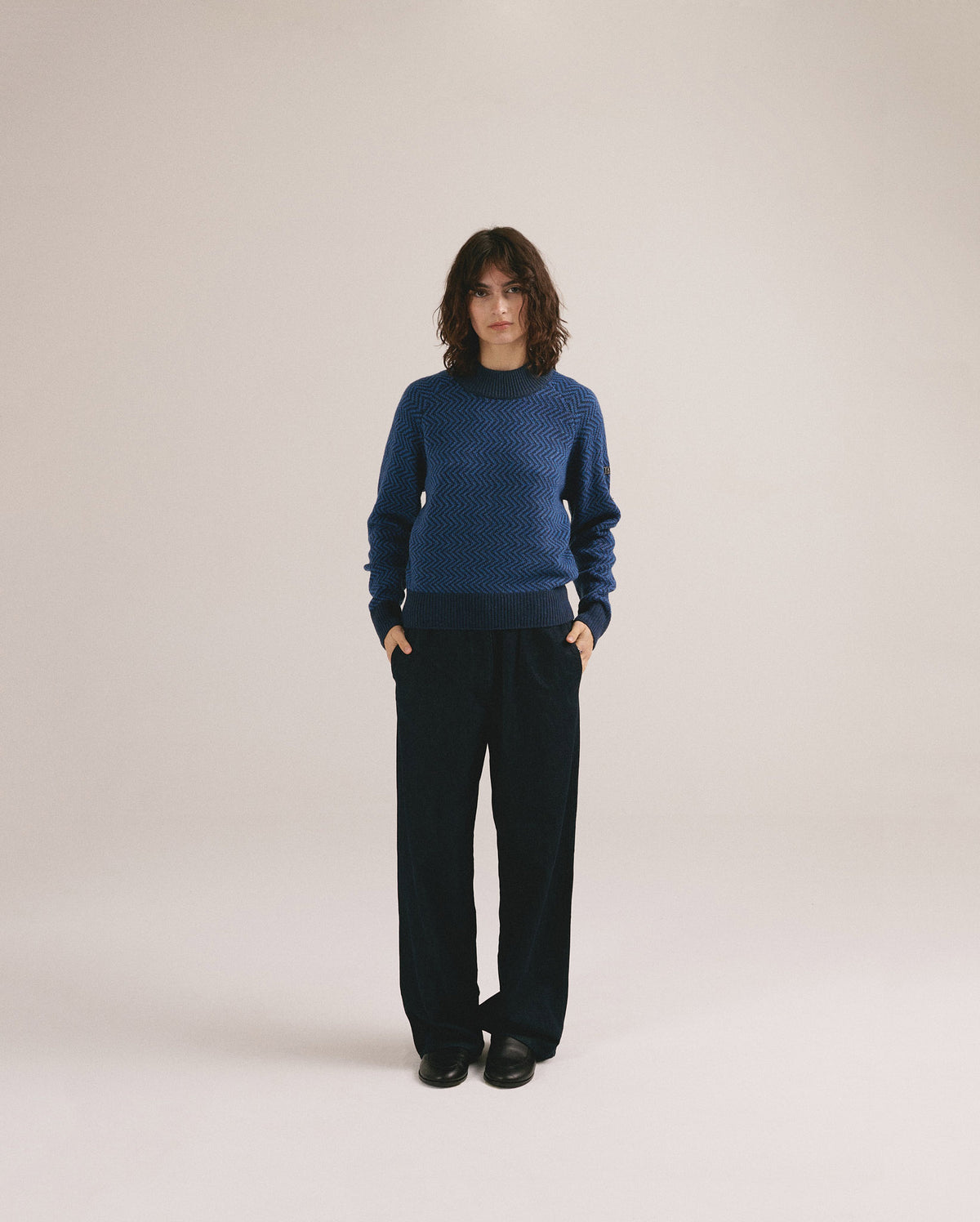 Jersey cuello alto azul - Pilarin