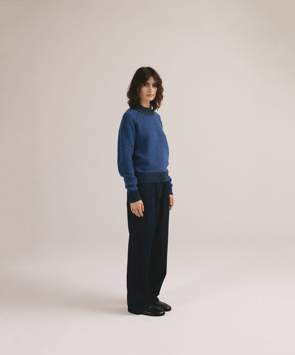 Jersey cuello alto azul - Pilarin