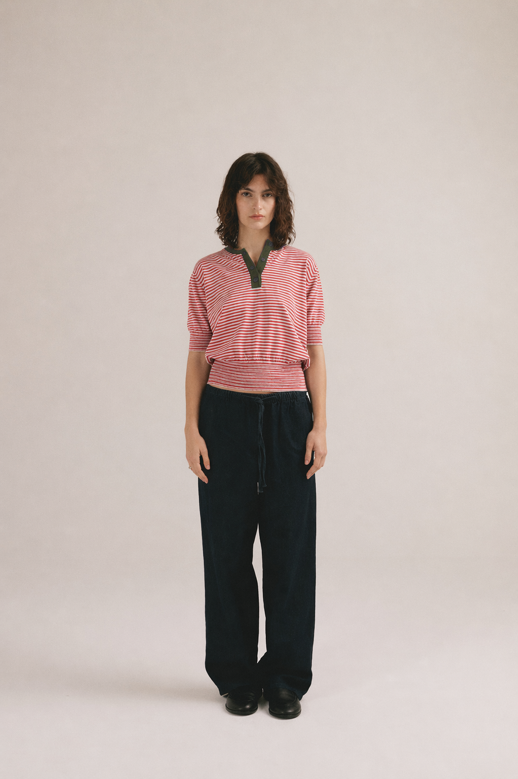 Polo mujer de rayas - rojo