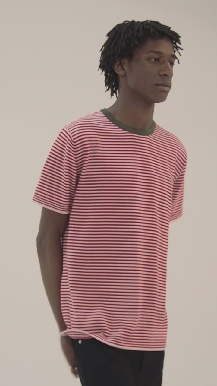 Camiseta de rayas punto - rojo