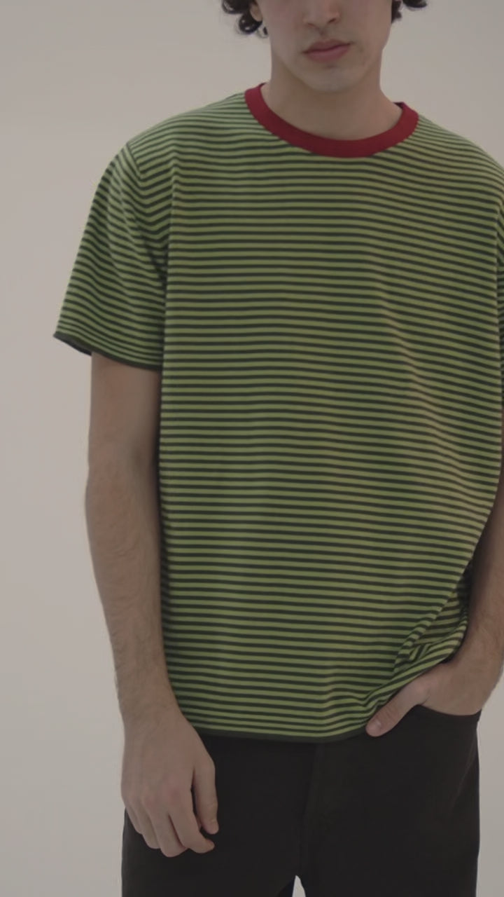 Camiseta de rayas punto - verde