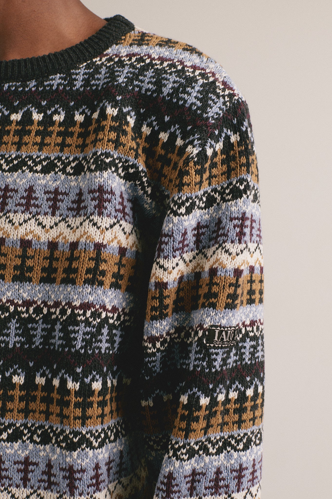 Suéter multicolor para hombre con estampado tipo nórdico y tejido de punto