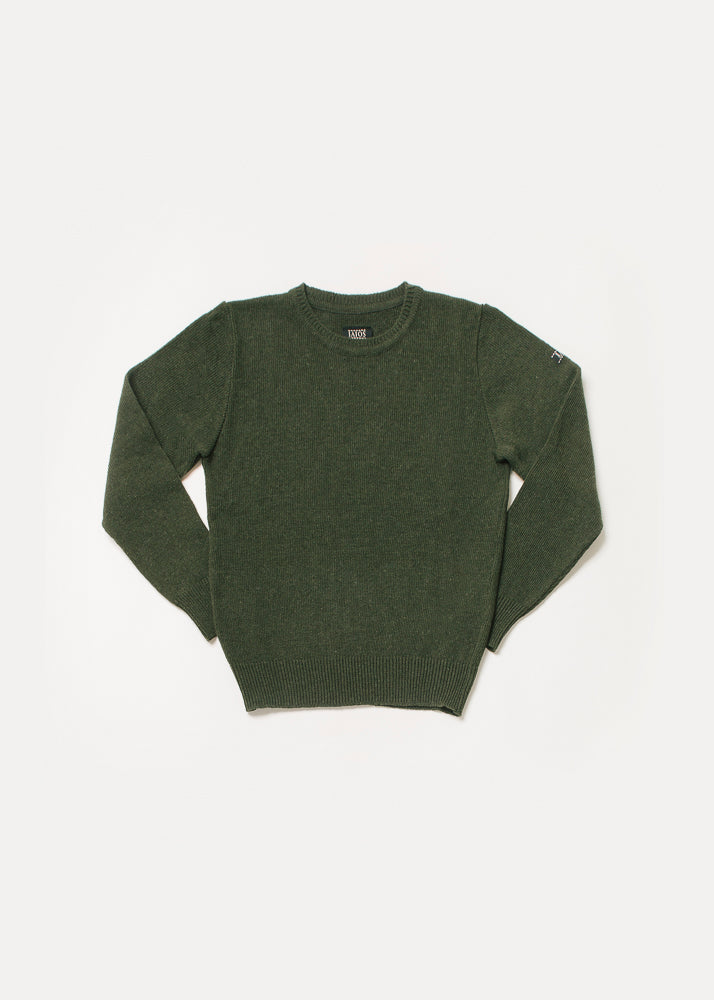 Jersey de punto para hombre en color verde con diseño sencillo, ideal para otoño invierno.