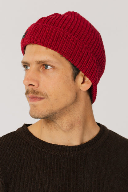 Model with red cap