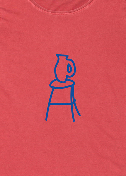 Red T-shirt - Stool and vase