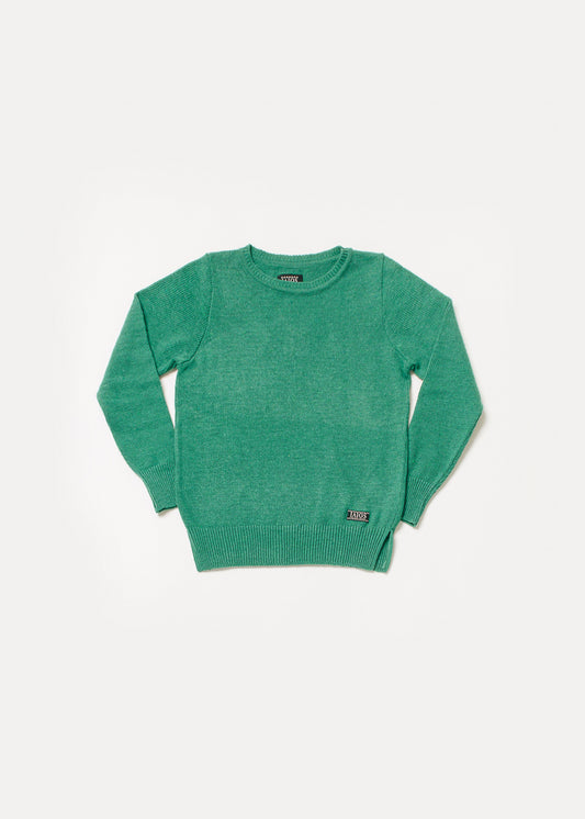 Women's or unisex sweater in bottle green color. The plain sweater is one of the best sellers for its simplicity.
