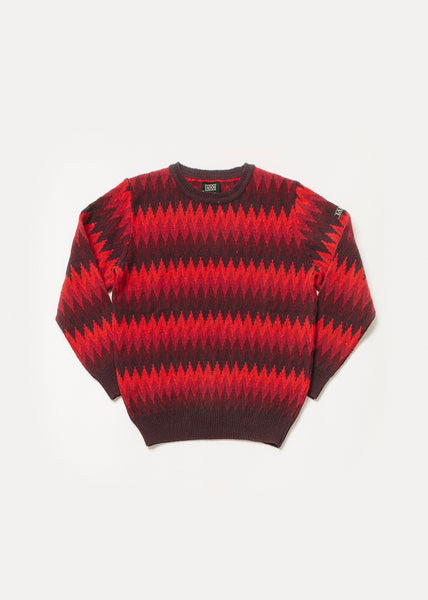 A 3-color zig zag jacquard sweater that makes a very nice herringbone effect. 