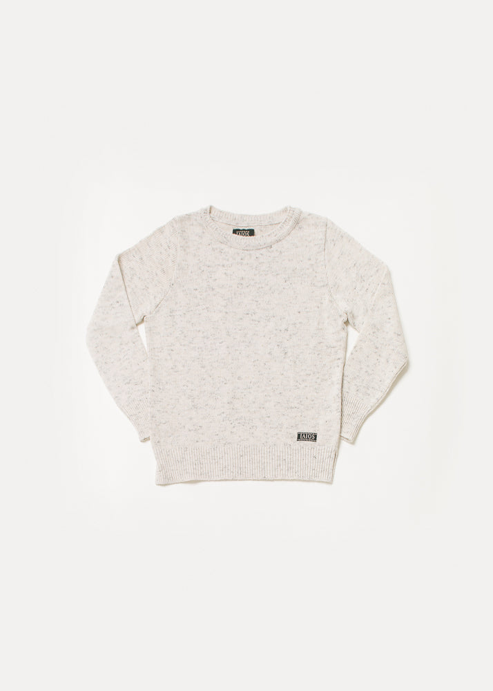 Jersey IAIOS blanco liso de mujer, patrón básico y recto, moda sostenible, fotografía en plano (flat lay), hecho en Catalunya (España) con hilo reciclado.
