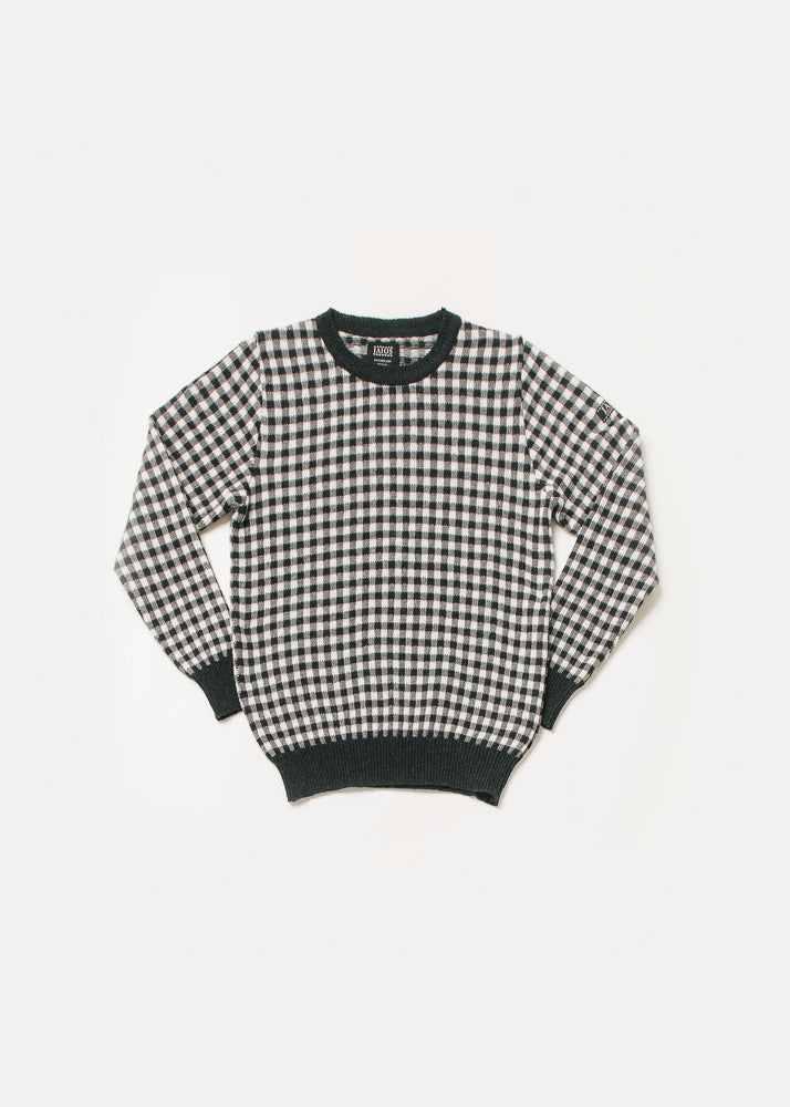 Jersey de punto de hombre o unisex color negro y blanco de cuadros. Es un diseño inspirado en el cuadro de Vichy. 
