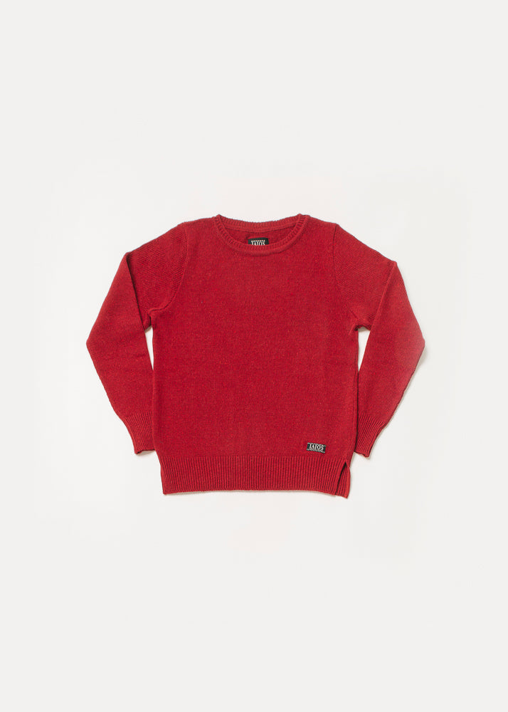 Jersey de mujer o unisex color rojo. El jersey liso es uno de los más vendidos por su sencillez.